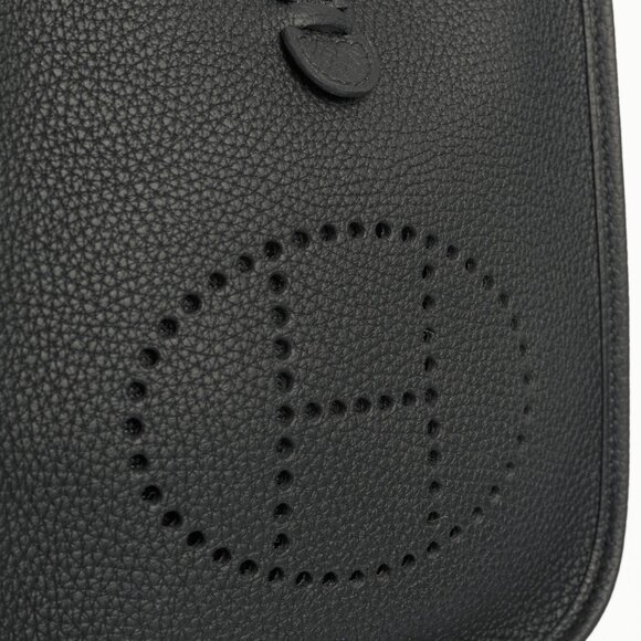 Hermes Evelyne TPM Noir Taurillon Clemence Leather Shoulder Bag - Picture 10 of 15